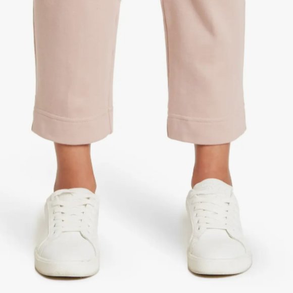 St. John Rose Quartz Cotton French Terry Cropped Pants M - Picture 3 of 6